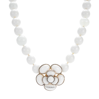 Chanel Resin Beaded Camellia CC Choker White 1 of 3