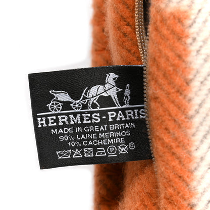 Hermes Wool Cashmere Avalon Pillow PM Ecru Potiron 3 of 3