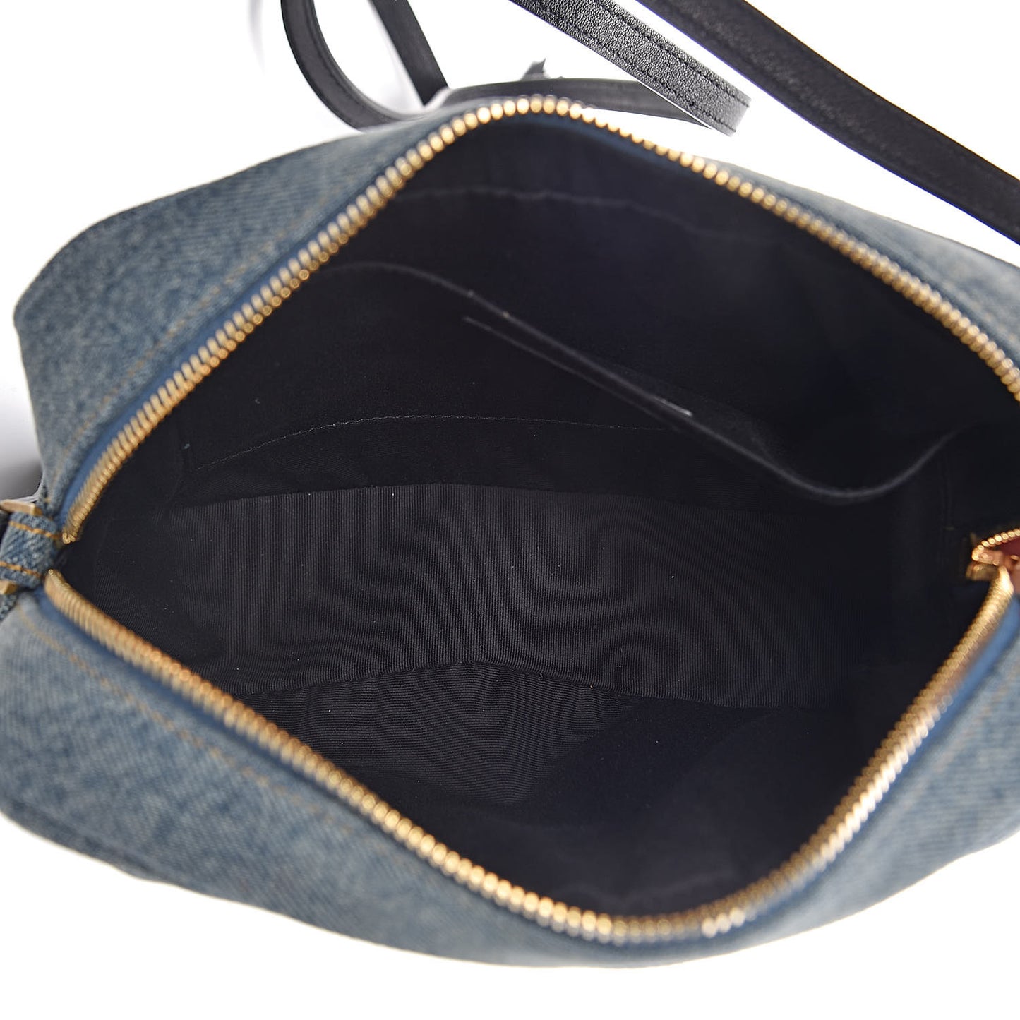 Denim Matelasse Quilted Summer Embroidered Classic Monogram Camera Bag Blue