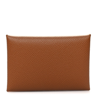 Hermes Epsom Calvi Card Case Gold 1 of 10