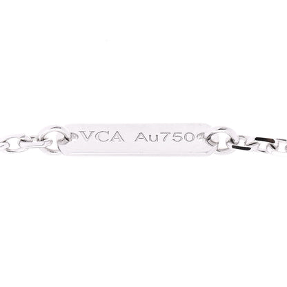 Van Cleef & Arpels 18K White Gold Chalcedony Vintage Alhambra Pendant Necklace 4 of 7