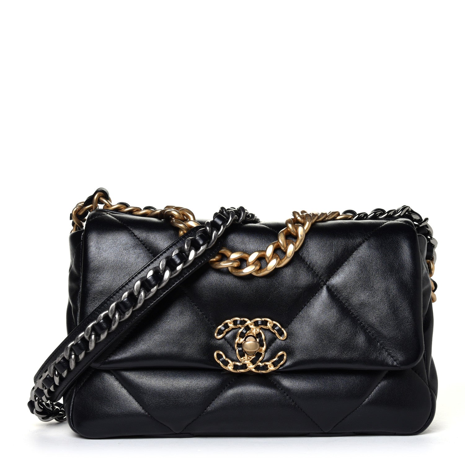 Chanel Lambskin Quilted Medium Chanel 19 Flap Black 2 of 10