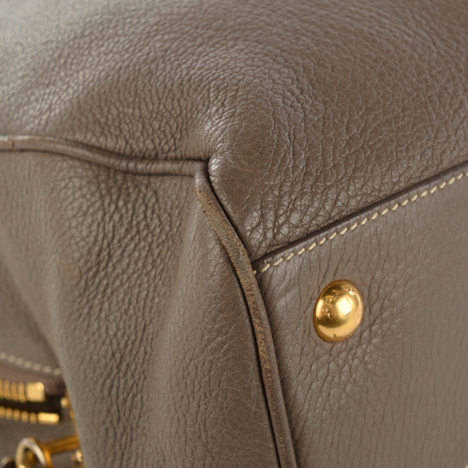 Prada Cervo Deerskin Double Handle Tote Argilla 6 of 10