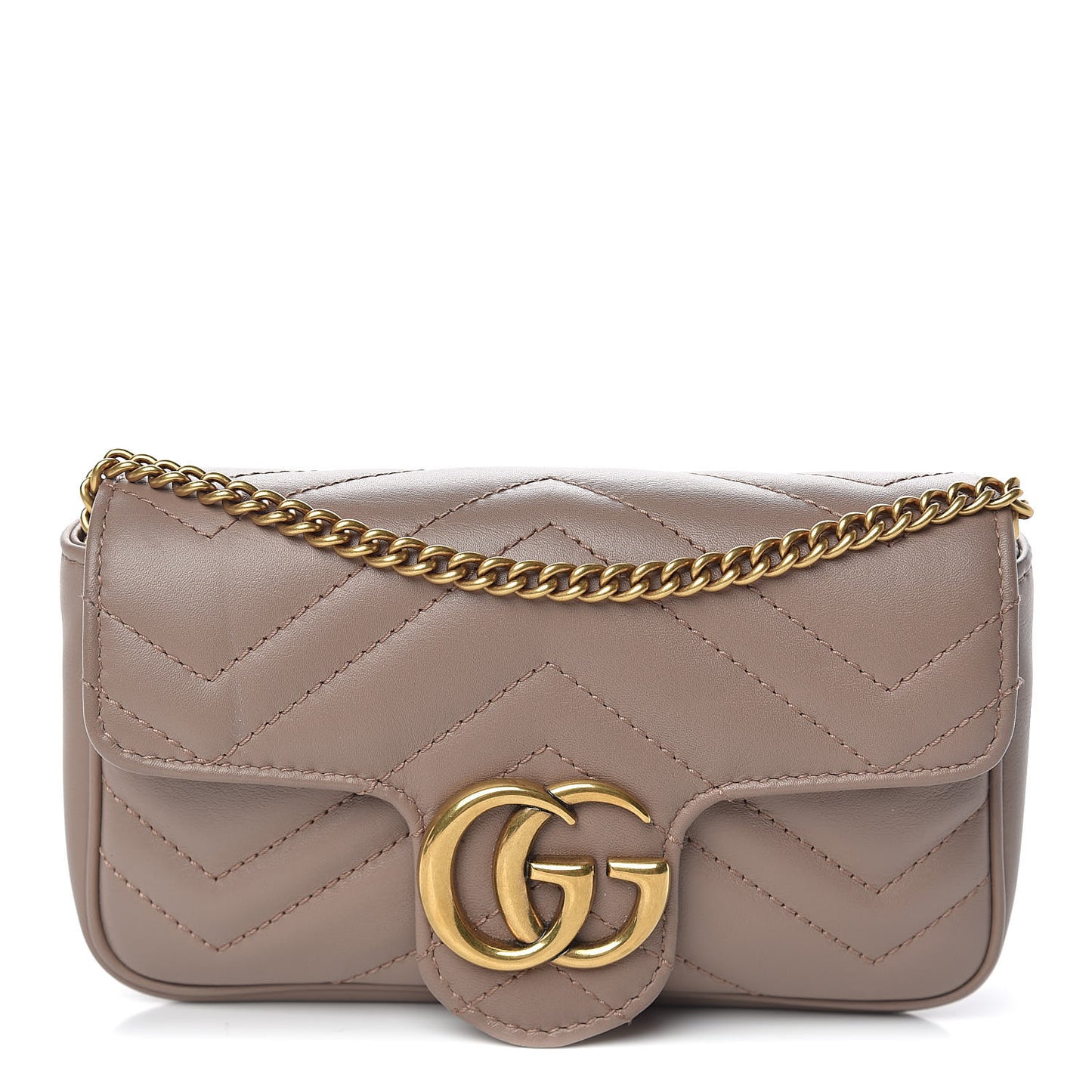 Calfskin Matelasse Super Mini GG Marmont Shoulder Bag Porcelain Rose