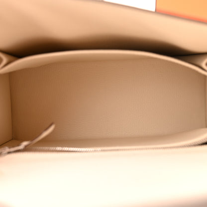 Hermes Chevre Mysore Horseshoe Kelly Sellier 25 Nata Etoupe 5 of 11