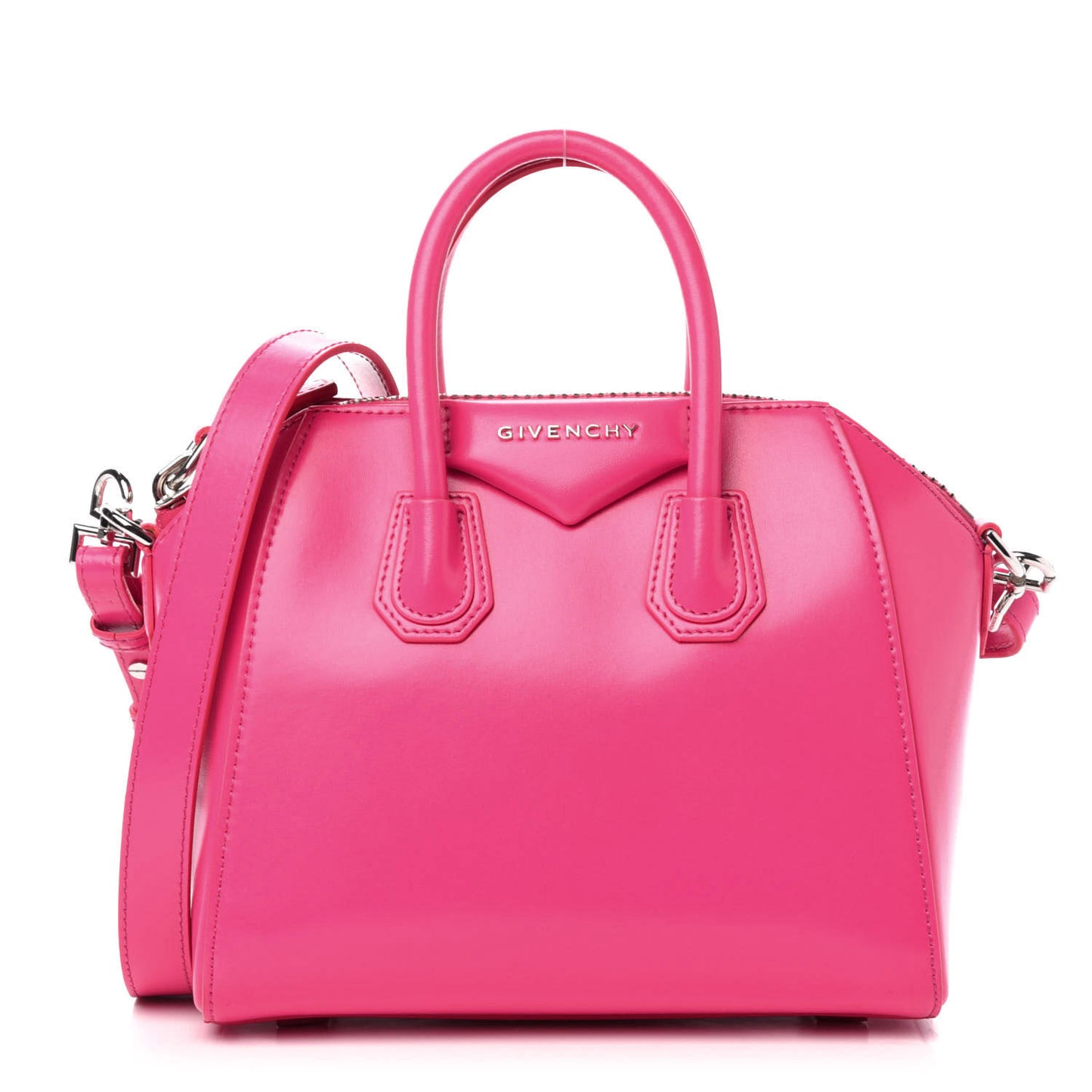 Shiny Lord Calfskin Mini Antigona Shocking Pink