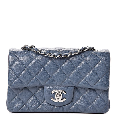 Chanel Caviar Quilted Mini Rectangular Flap Blue 1 of 10