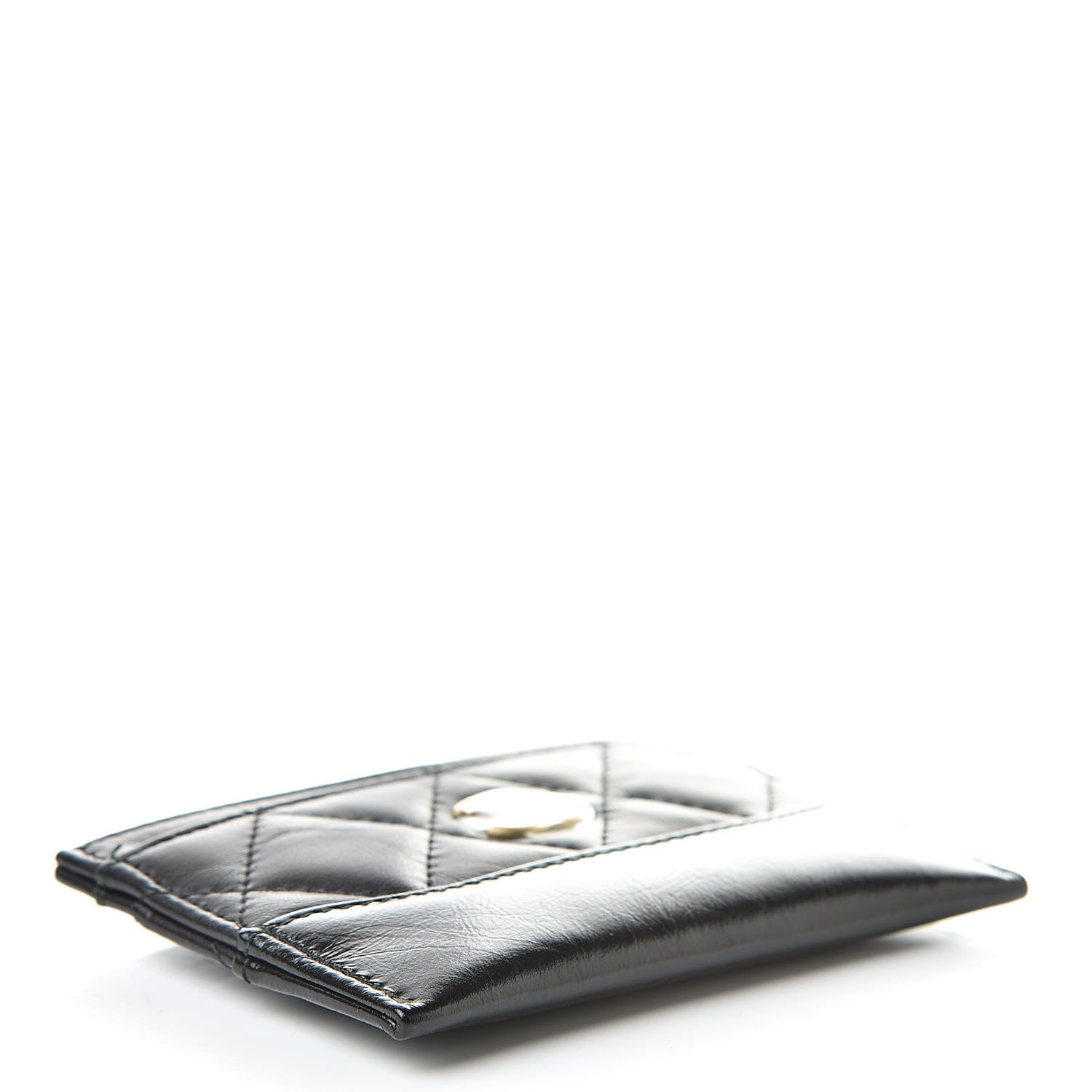 Chanel Aged Calfskin Quilted Gabrielle Card Holder Black 4 of 10