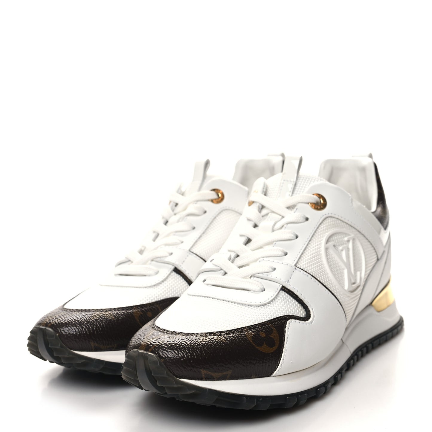Calfskin Monogram Run Away Sneakers 39 White