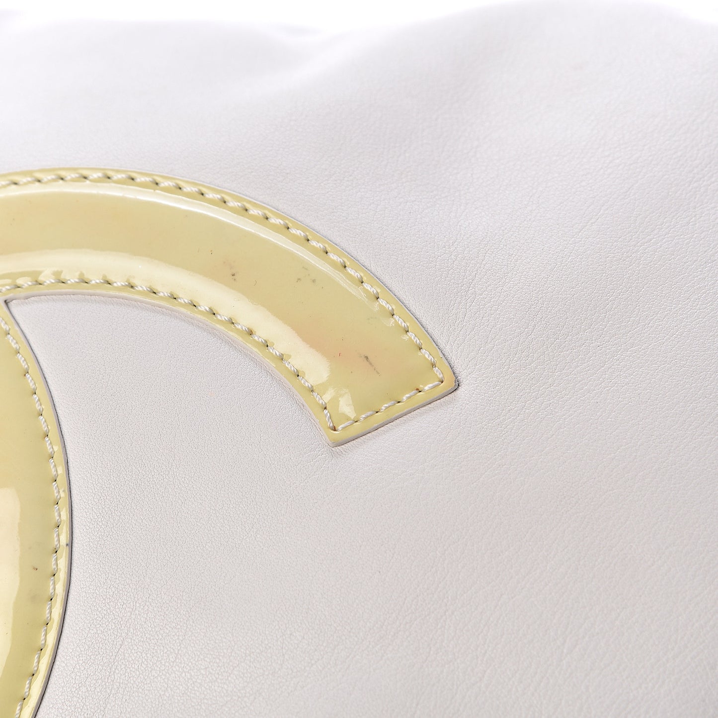 Calfskin Modern Chain Rhodoid Hobo White