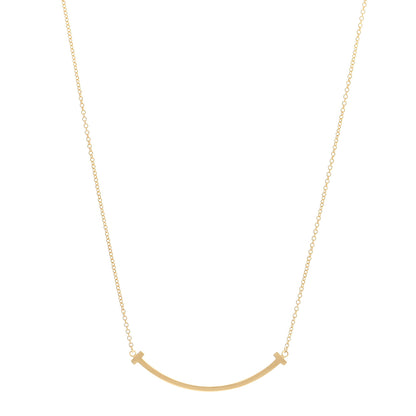 Tiffany 18K Yellow Gold Small T Smile Pendant Necklace 1 of 4