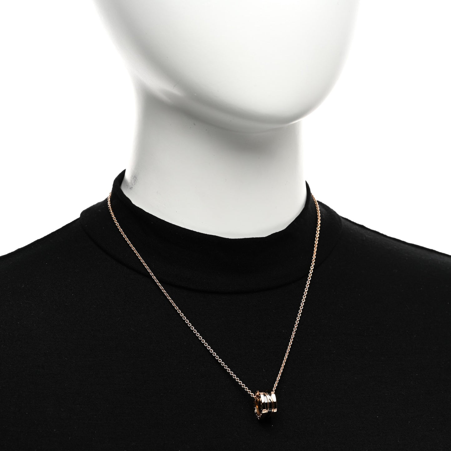 18K Rose Gold Ceramic B.Zero1 Legends Pendant Necklace Black