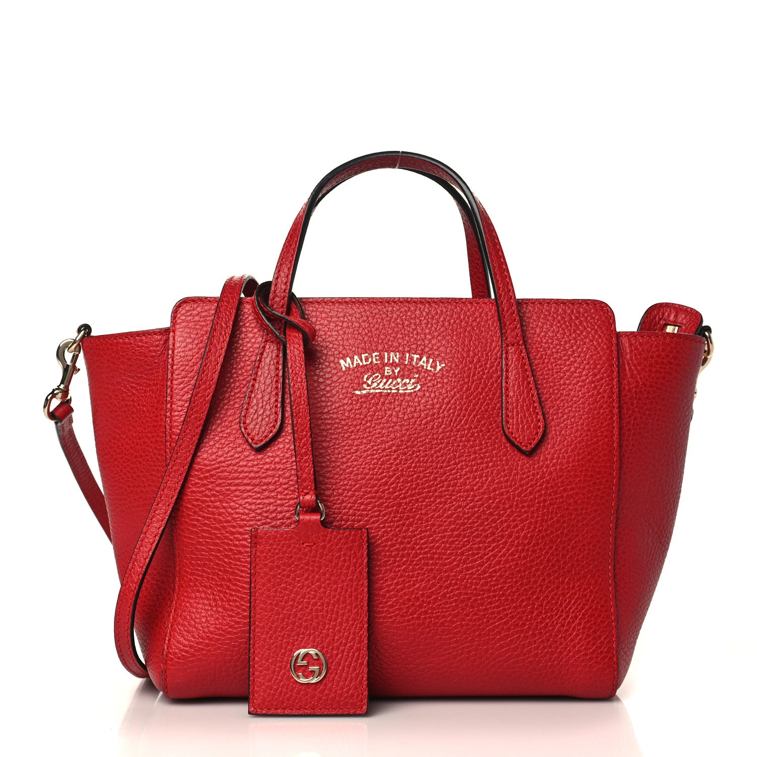 Gucci Dollar Calfskin MIni Swing Top Handle Bag Tabasco 1 of 9