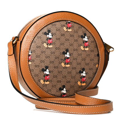 Gucci X DISNEY Mini Vintage GG Supreme Monogram Mickey Mouse Round Shoulder Bag Beige Vintage Sun Oil 3 of 11