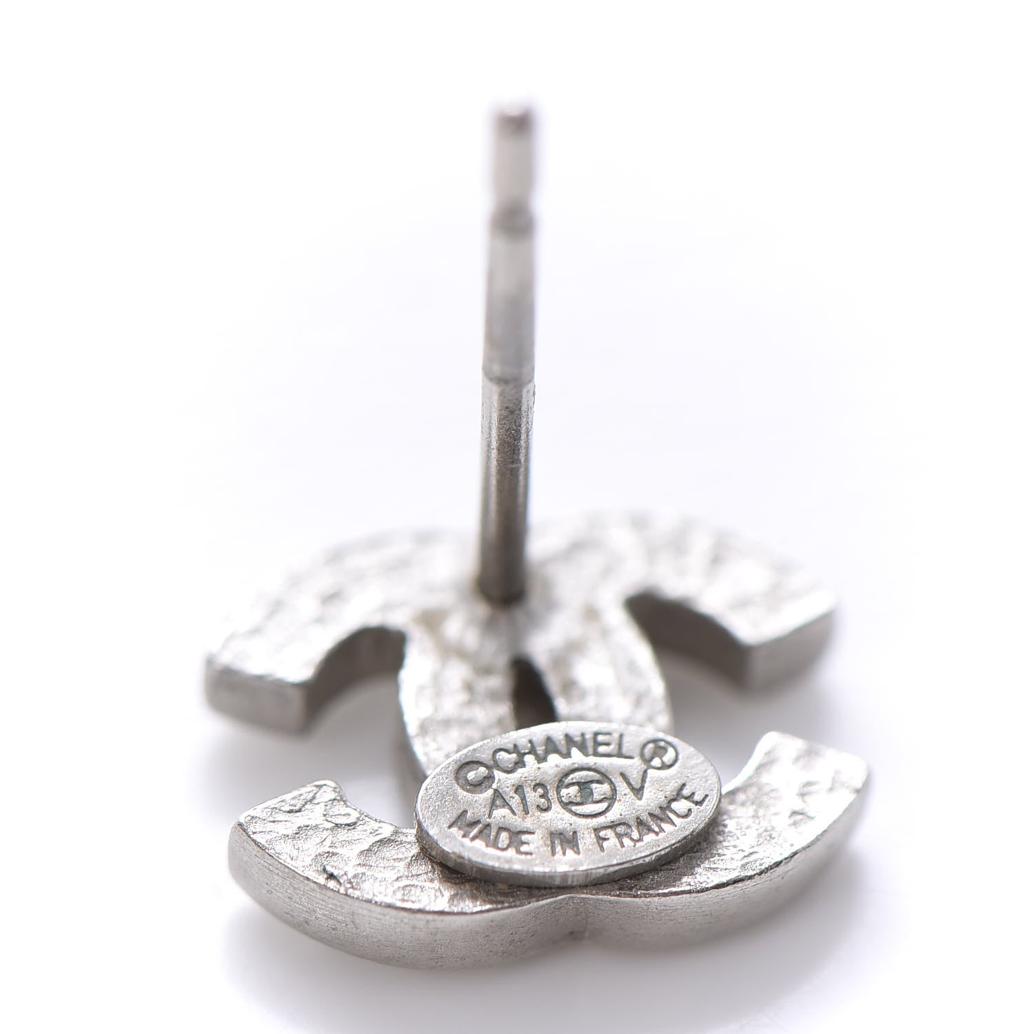Chanel Crystal Mini Timeless CC Earrings Silver 4 of 4