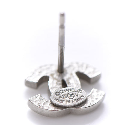 Chanel Crystal Mini Timeless CC Earrings Silver 4 of 4