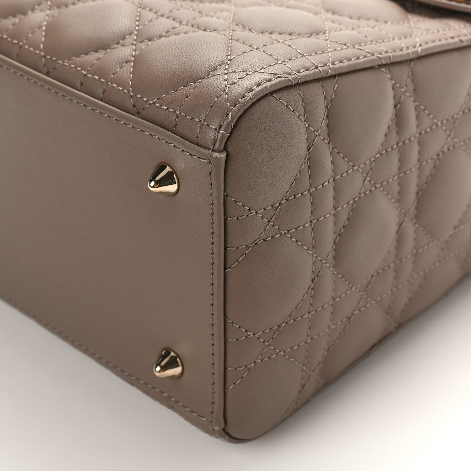 Christian Dior Lambskin Cannage Medium Lady Dior Warm Taupe 8 of 8