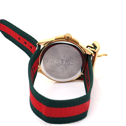 Gucci Stainless Steel Nylon 38mm Le Marche Des Merveilles Bee Quartz Watch Green 5 of 5