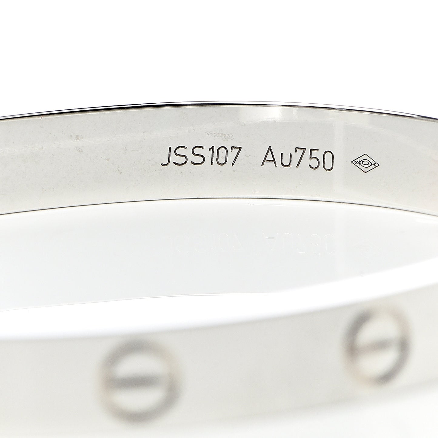18K White Gold LOVE Bracelet 16