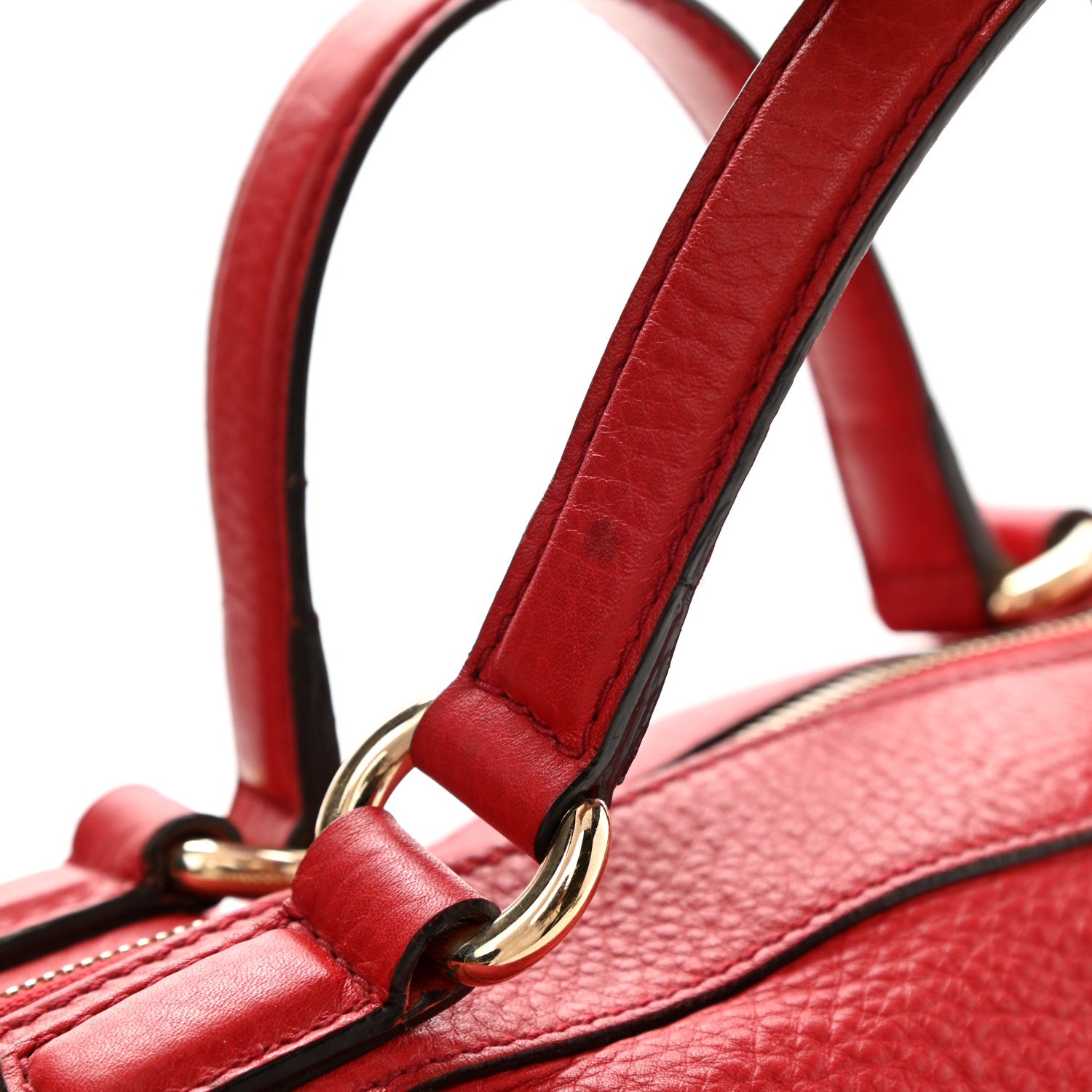 Gucci Pebbled Calfskin Medium Soho Boston Red 18 of 25