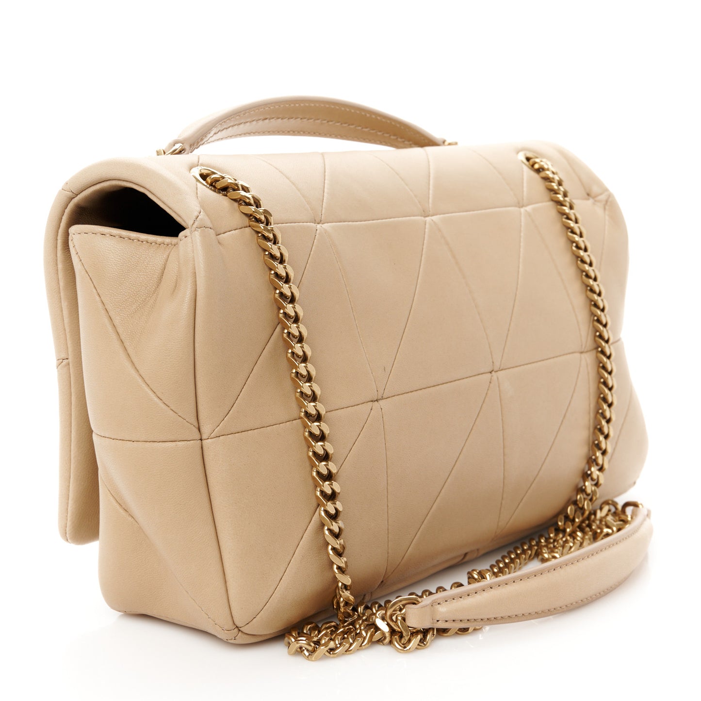 Lambskin Patchwork Monogram Medium Jamie Beige