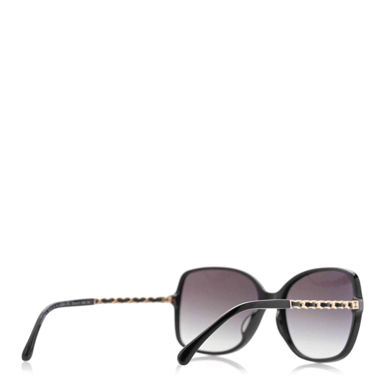 Chanel Lambskin Square Chain Sunglasses 5210-Q-A Black 4 of 8