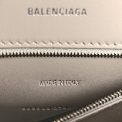Balenciaga Shiny Calfskin Crocodile Embossed Small Hourglass Top Handle Bag Cold Beige 7 of 14