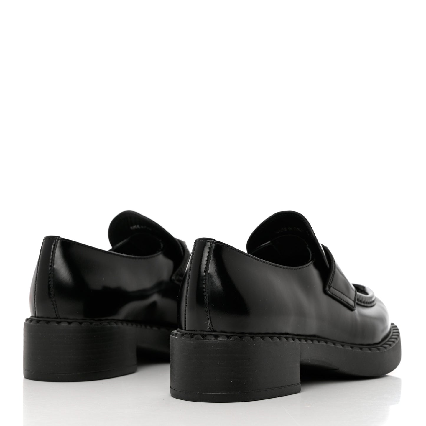 Spazzolato Metal Triangle Logo 50mm Loafers 36.5 Black