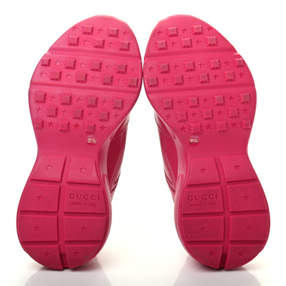 Gucci Calfskin Logo Womens Rhyton Sneakers 37.5 Box Pink 5 of 11