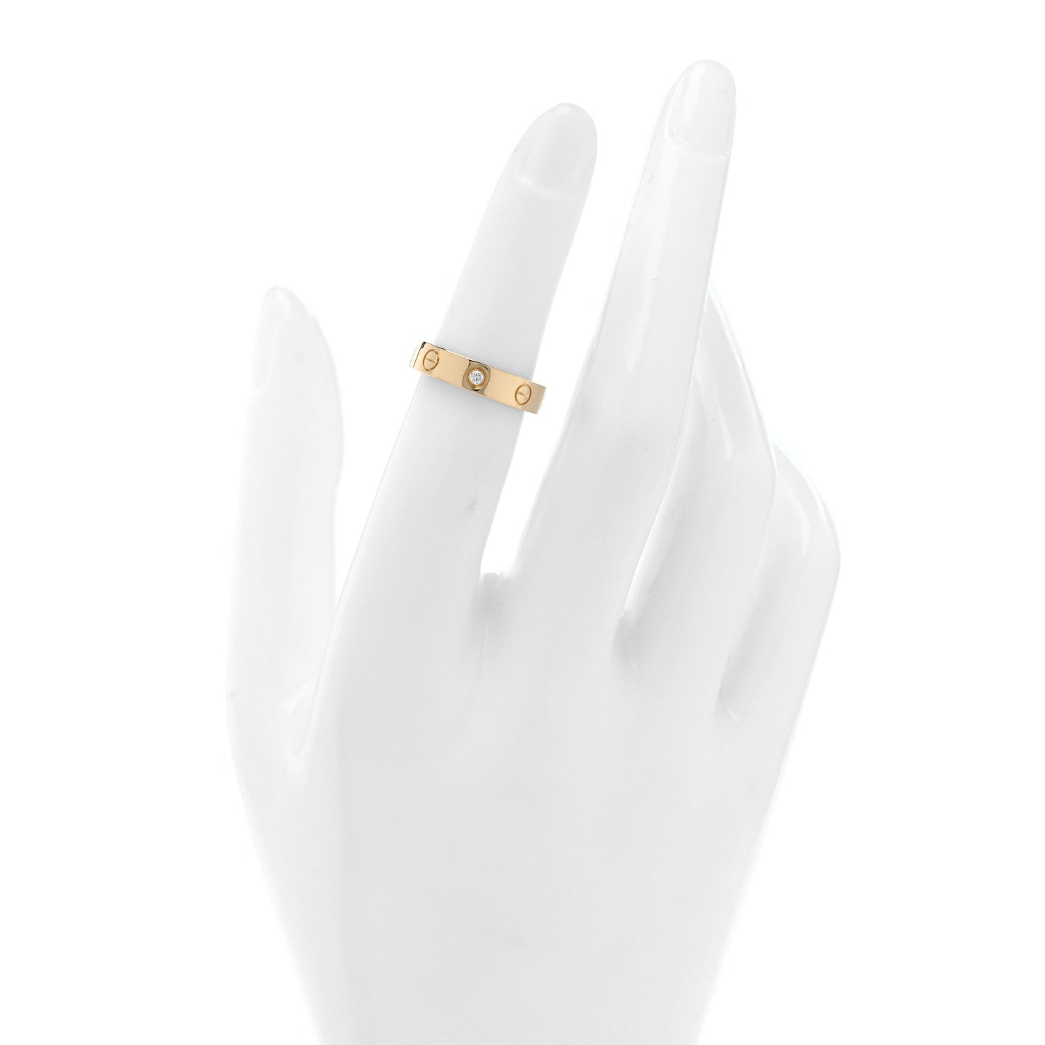 Cartier 18K Yellow Gold Diamond 4mm LOVE Wedding Band Ring 48 4.5 2 of 4