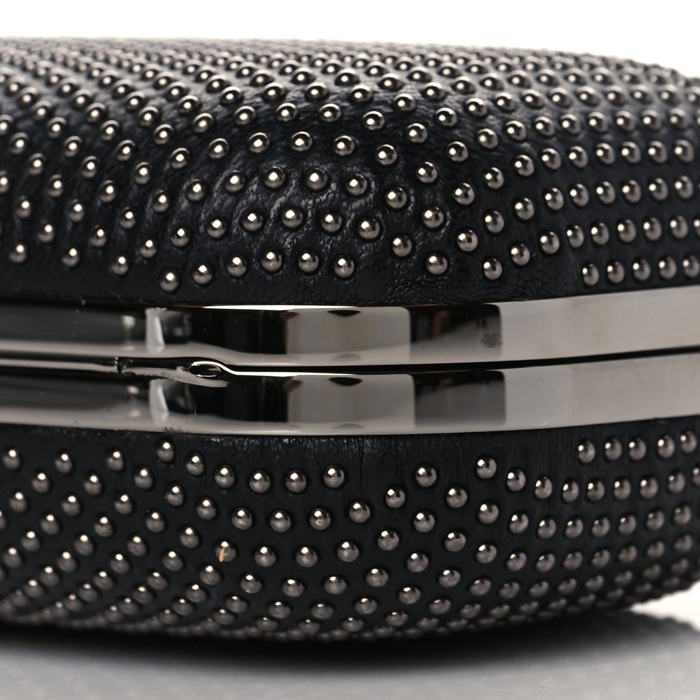 Nappa Studded Knucklebox Clutch Black