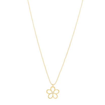 Tiffany 18K Yellow Gold Diamond Open Flower Pendant Necklace 1 of 6