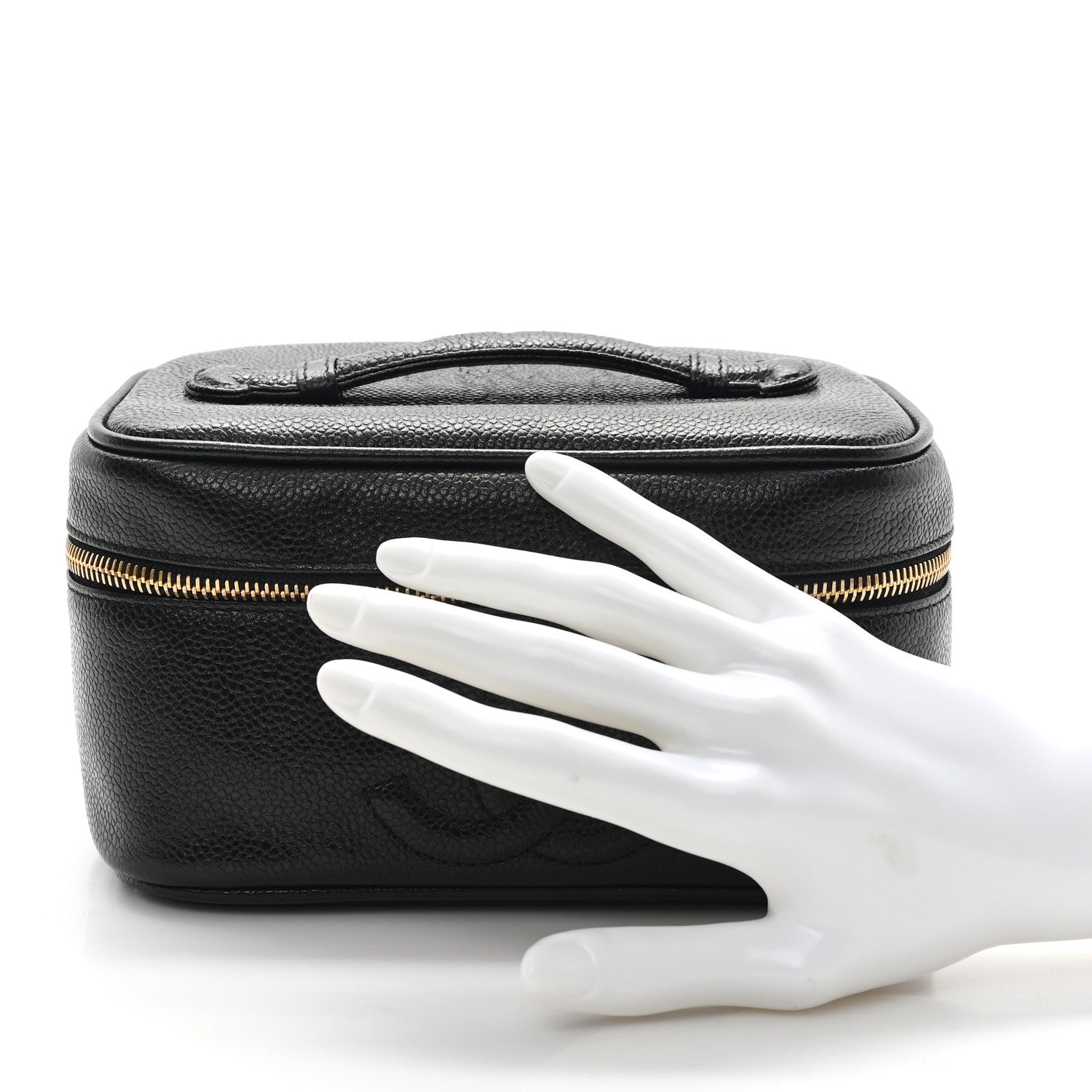 Chanel Caviar CC Vanity Cosmetic Case Black 2 of 9