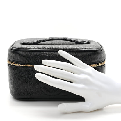 Chanel Caviar CC Vanity Cosmetic Case Black 2 of 9