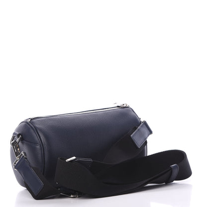 Christian Dior HOMME Grained Calfskin Mens Roller Pouch Navy Blue 2 of 9