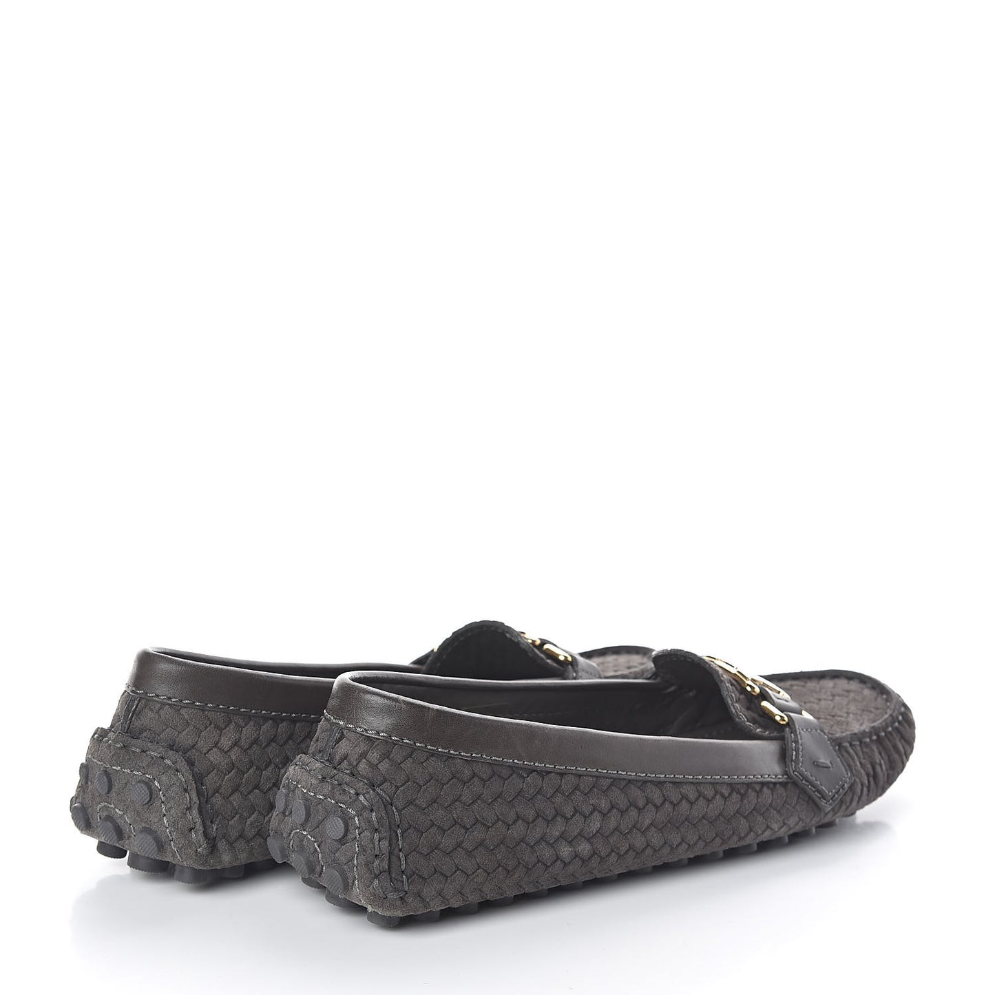 Woven Suede Oxford Loafers 39 Brown