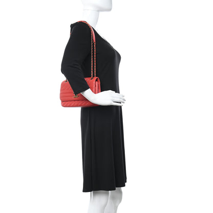 Chanel Shiny Goatskin Diagonal Quilted Small Flap Red 2 of 10