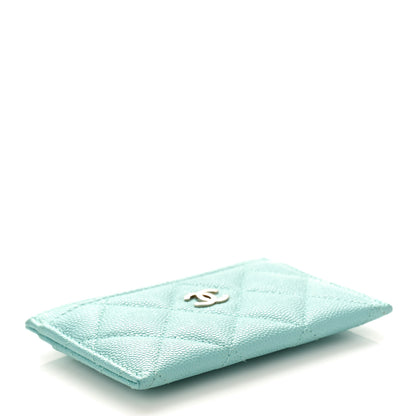 Chanel Caviar Quilted Card Holder Light Blue 4 of 10