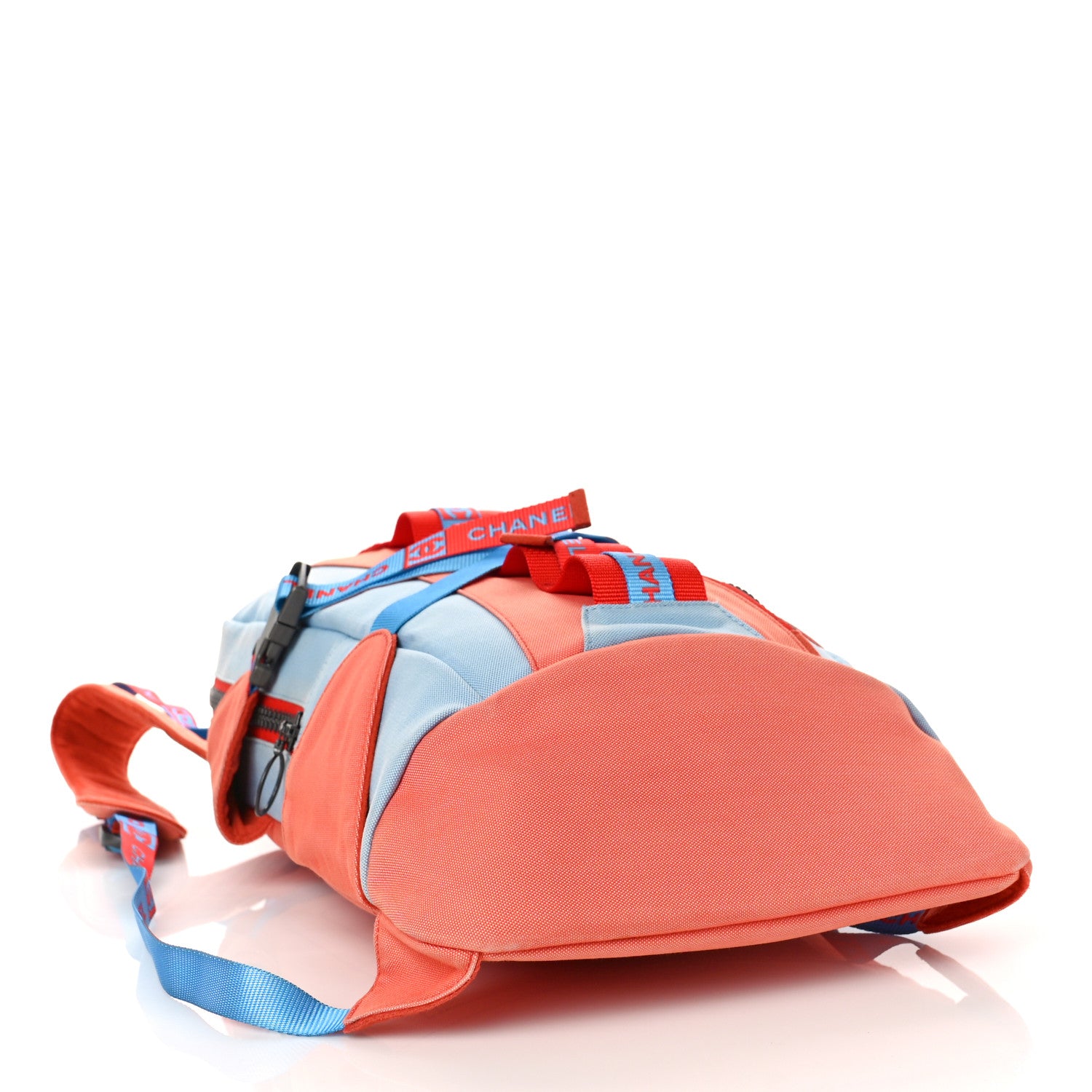 Chanel Nylon Sports Backpack Blue Orange 4 of 11