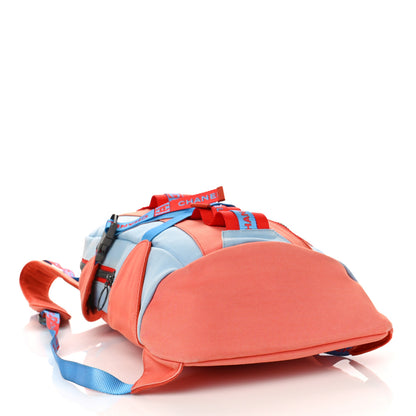 Chanel Nylon Sports Backpack Blue Orange 4 of 11