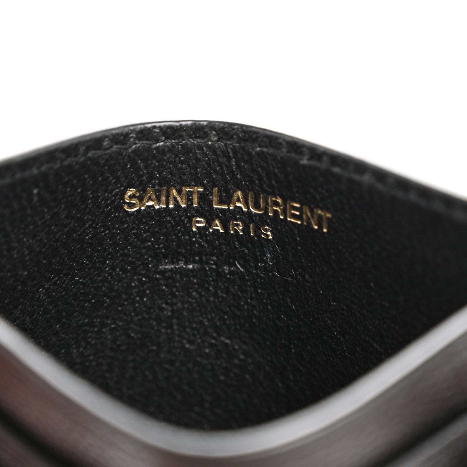 Saint Laurent Grain De Poudre Matelasse Chevron Monogram Credit Card Case Black 12 of 18