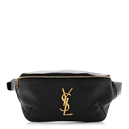 Saint Laurent Grain De Poudre Monogram Belt Bag Black 1 of 10