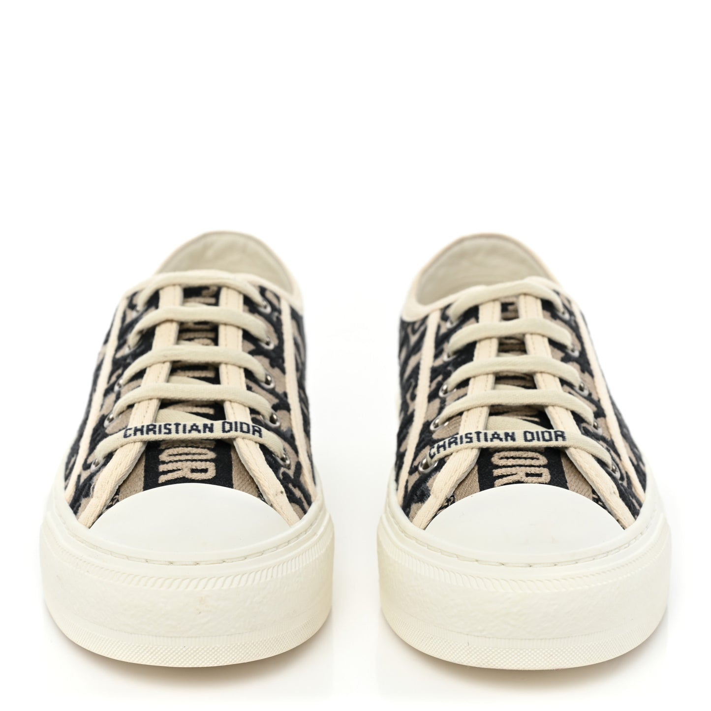 Canvas Oblique Walk'N'Dior Low Top Sneakers 35.5 Deep Blue