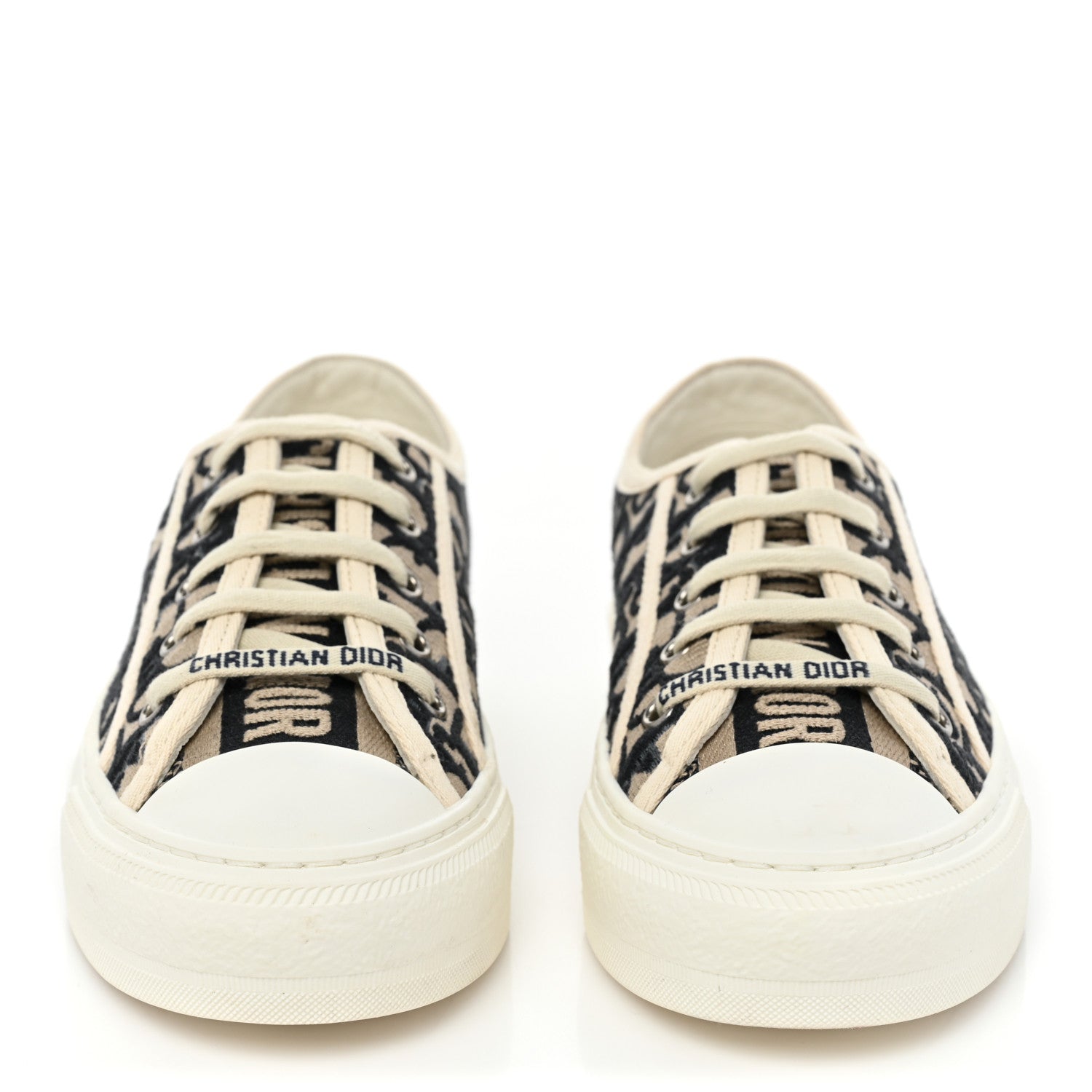 Christian Dior Canvas Oblique Walk'N'Dior Low Top Sneakers 35.5 Deep Blue 2 of 10