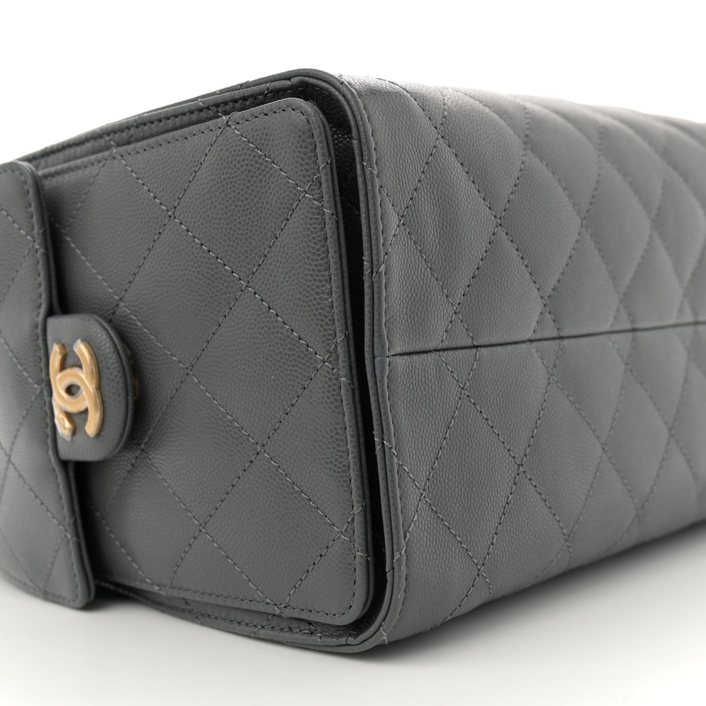 Caviar Quilted Small Chanel 25 Handbag Dark Grey