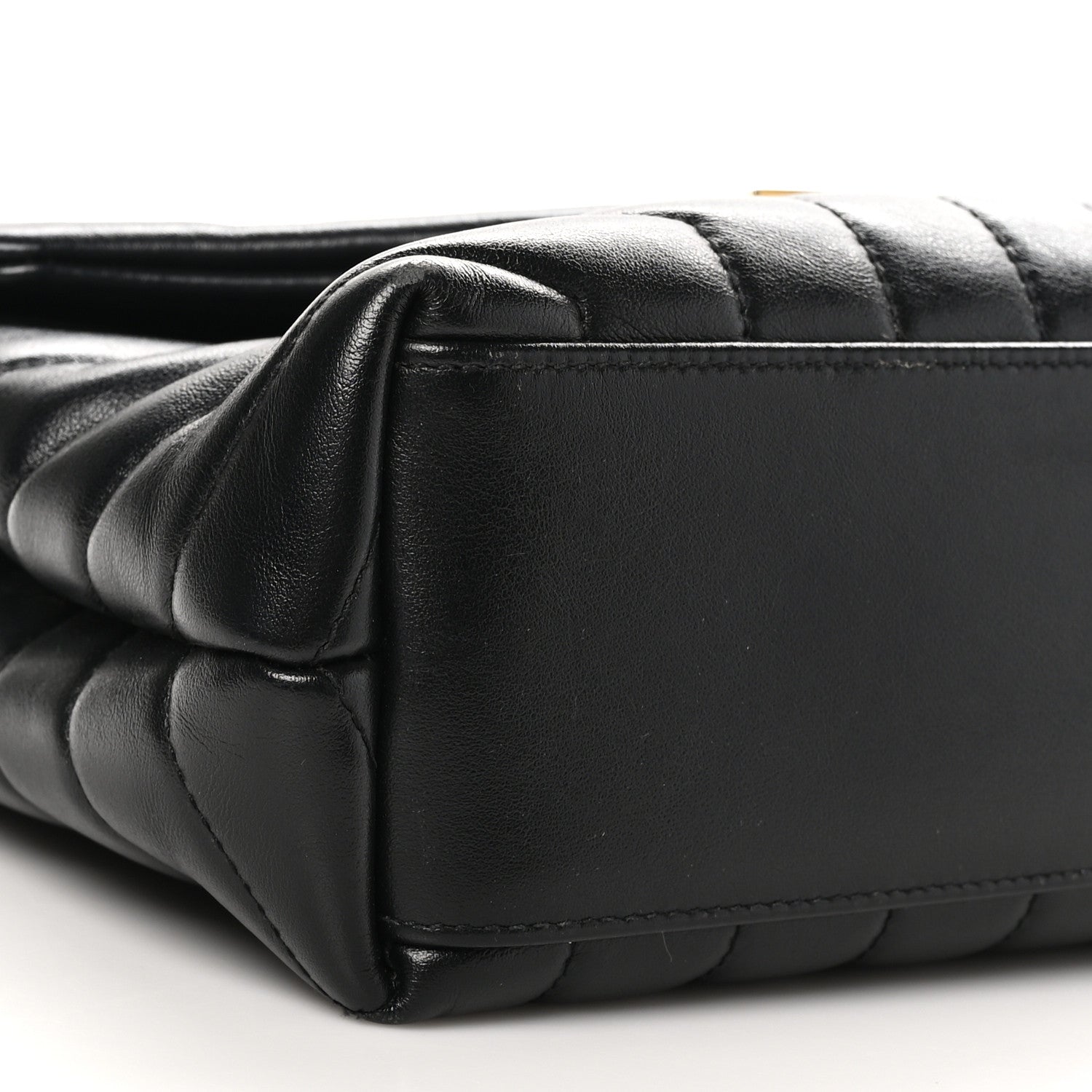 Saint Laurent Calfskin Y Quilted Monogram Small Loulou Chain Satchel Black 10 of 11