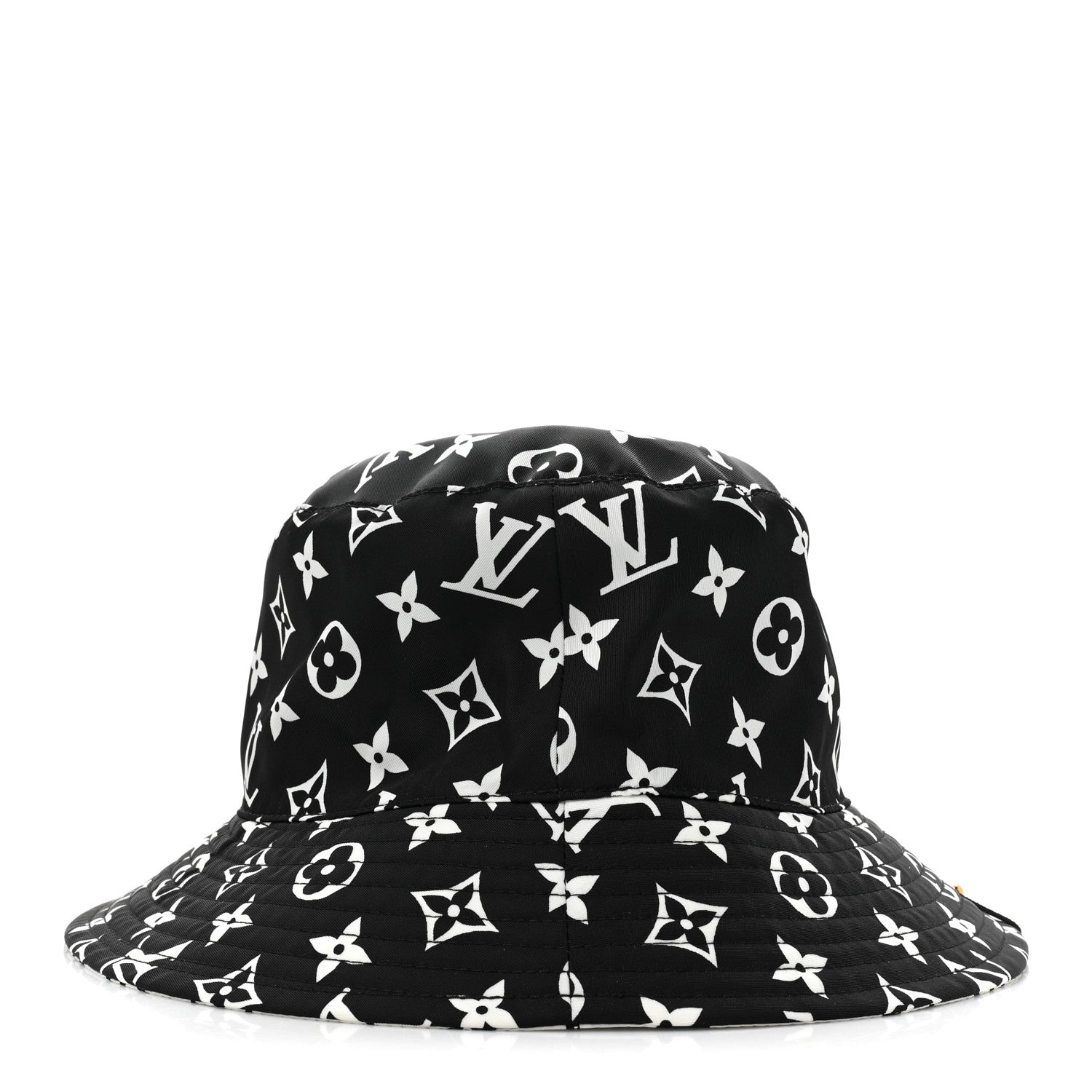 Louis Vuitton Nylon Monogram Reversible Bob Bucket Hat M Black White 9 of 13