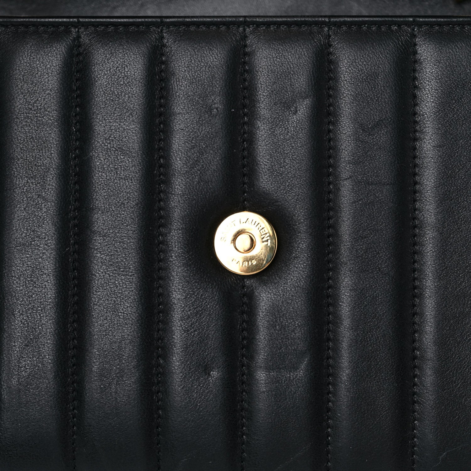 Saint Laurent Lambskin Matelasse Monogram Vicky Chain Wallet Black 19 of 24