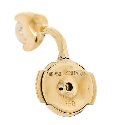 Anita Ko 18K Yellow Gold Diamond Classic Round Orbit Earrings 4 of 5