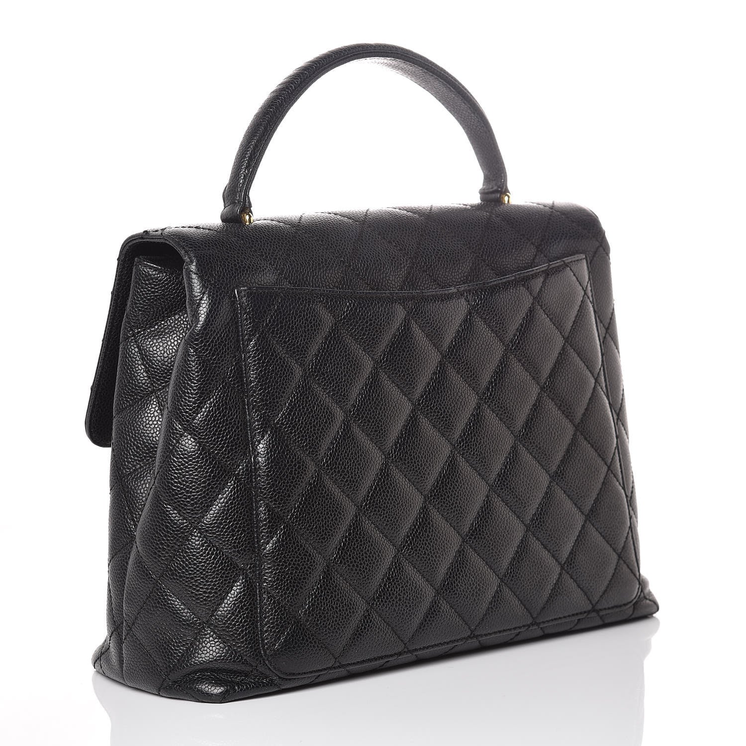 Chanel Caviar Quilted Jumbo Kelly Flap Black 3 of 15